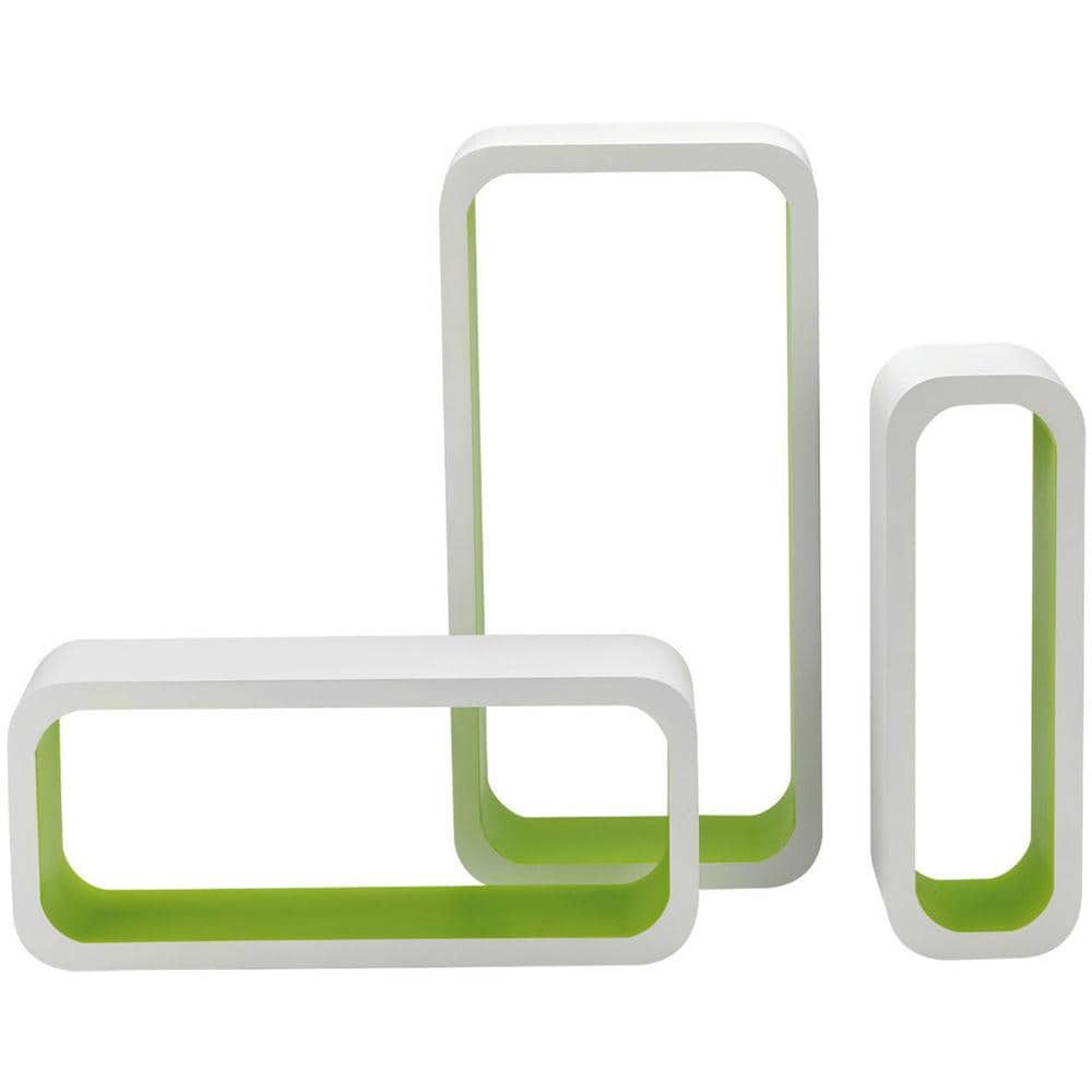Mensole Da Parete Componibili Bianco E Verde In Set Da Sei - Foto 1