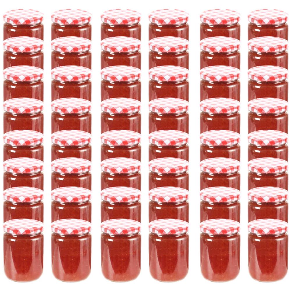 Vaso Marmellata In Vetro Coperchio Bianco E Rosso 48 Pz 230 Ml - Foto 1