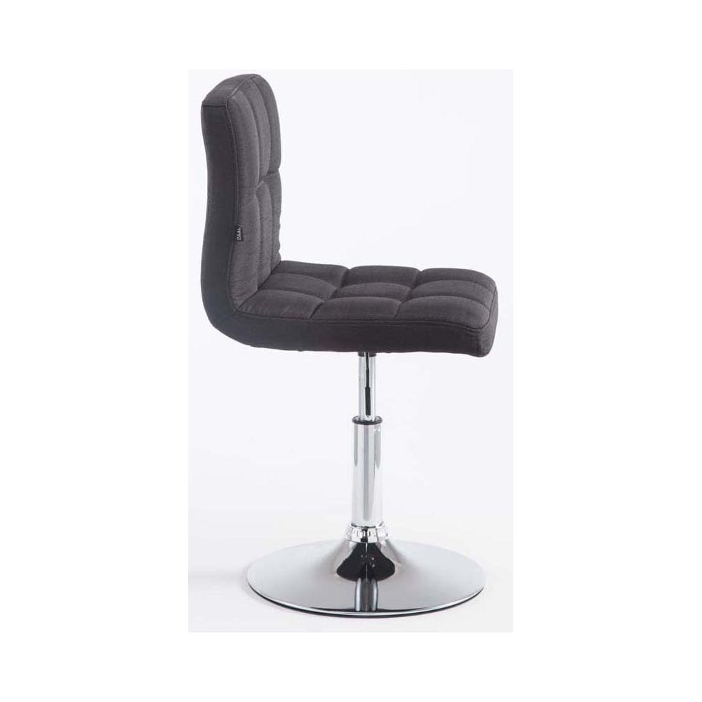 Set 2 Sedie Lounge Design Palma V2 - Coppia Sedie Sgabello Girevoli Imbottite in Tessuto Trapunto H 41-55 cm Nero - Foto 2