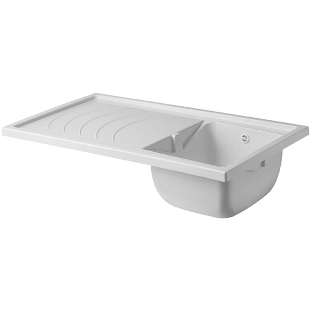 Negrari Classica Lavatoio Coprilavatrice Montato Vasca Destra Lavatrice Sinistra Bianco Anta Battente Arrotondate Cerniere Chiusura Rallentata Cestello Mobile Nobilitato Idrofugo Lavabo Polipropilene Asse Pino Interno Maniglie Cromo L109 P60 109x60 OG12601