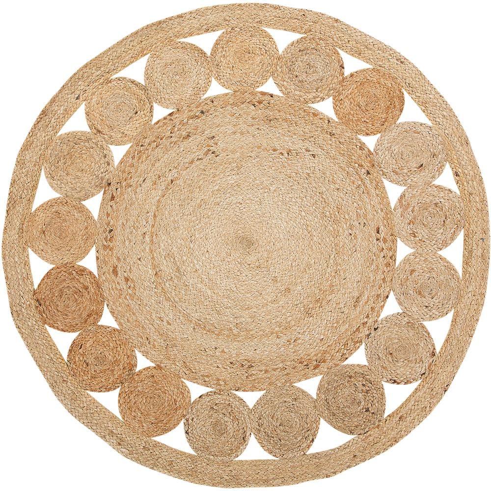 Tappeto Tondo In Iuta Beige Ø 120 Cm Ahlat - Foto 1