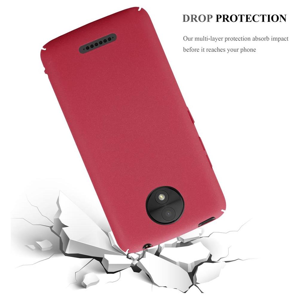 Custodia Compatibile Con Motorola Moto C Plus In Frosty Rosso - Hard Case Coperchio Protettivo In Frosted Look Contro I Graffi E Gli Urti - Foto 6