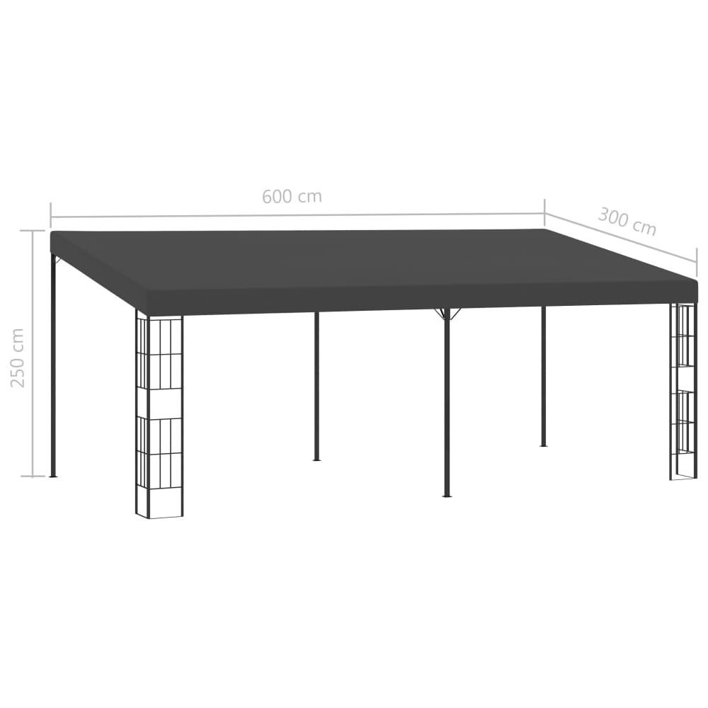 Gazebo A Parete 3x6 M Antracite In Tessuto - Foto 11