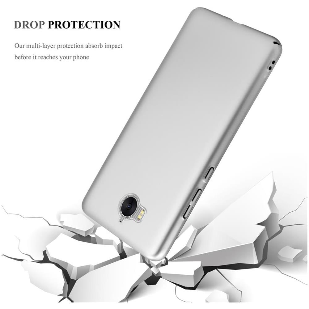 Custodia Compatibile Con Huawei Y6 2017 In Argento Metallo - Hard Case Coperchio Protettivo In Look Metallico Contro I Graffi E Gli Urti - Foto 8