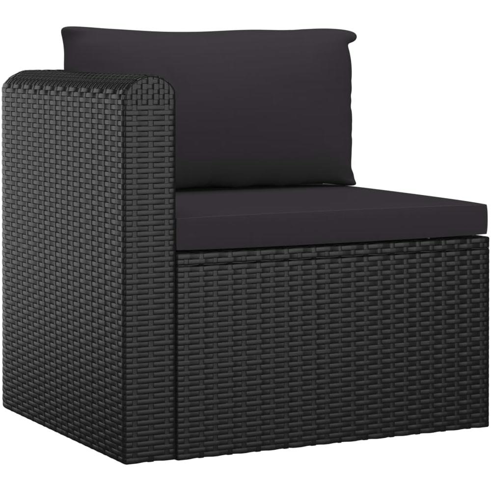 Set Divani Da Giardino 9 Pz Con Cuscini In Polyrattan Nero - Foto 3