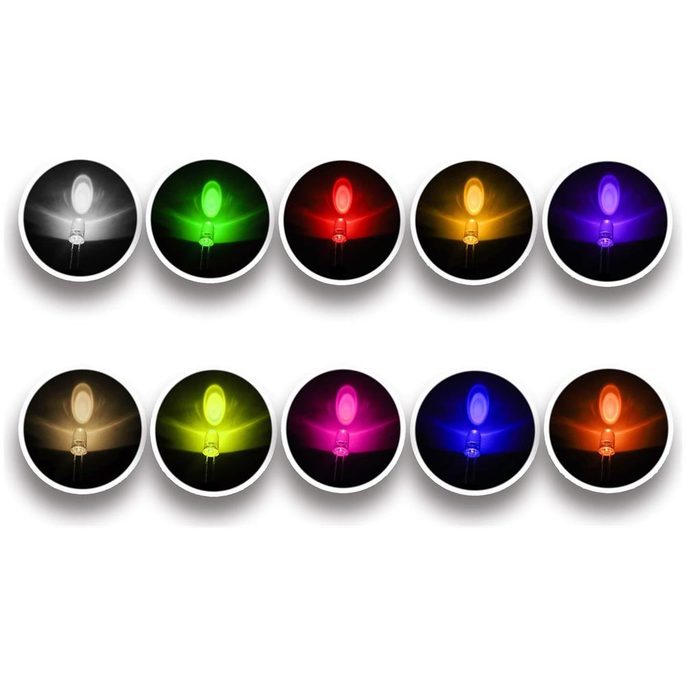 10 Colori 400 Pz 3mm Luci Diodo Led Assored Kit Pack (transparent Dc 2v - 3.2v 20ma) Illuminazione Luminosa Lampadina Lampade Componenti 3 Millimetri Light Emitting Diodes Parts - Foto 2