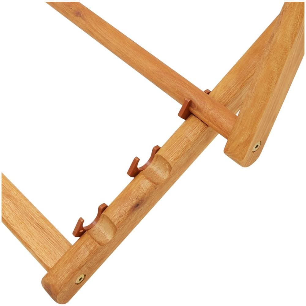 Sdraio Pieghevole in Legno di Eucalipto e Tessuto Nero - Foto 8