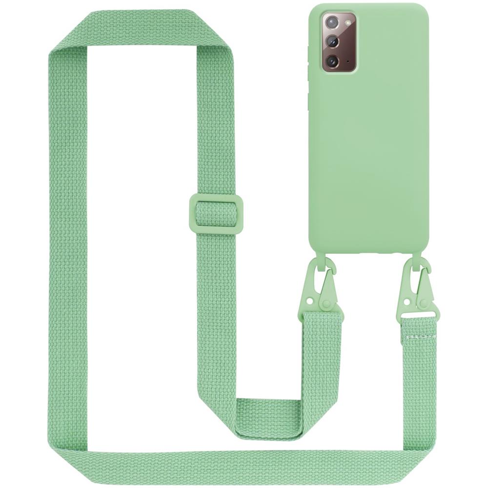 Catena Di Telefoni Cellulari Compatibile Con Samsung Galaxy Note 20 In Liquid Verde Chiaro - Coperchio Di Protezione In Silicone Con Cordino Regolabile In Lunghezza - Foto 1