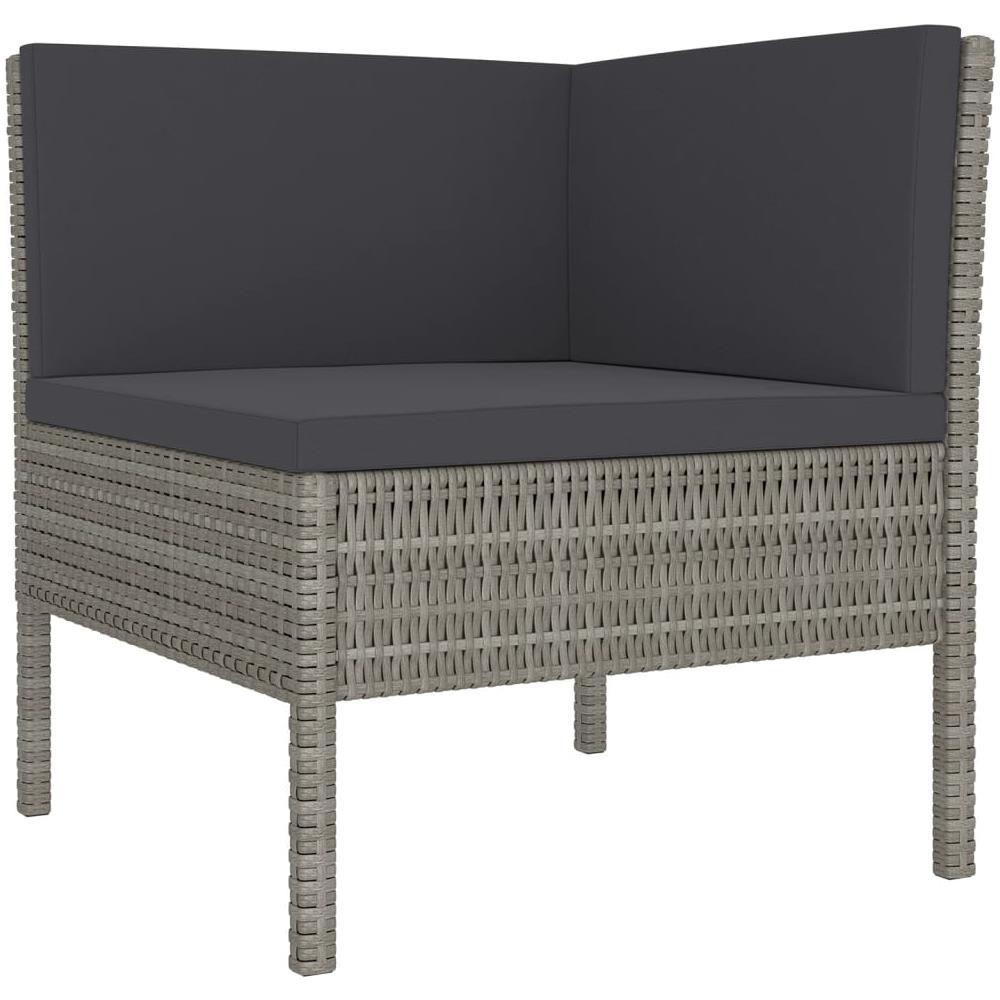 Set Divani Da Giardino 9 Pz Con Cuscini In Polyrattan Grigio - Foto 3