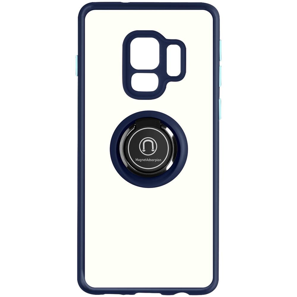 Cover Samsung Galaxy S9 Bimateria Anello Metallico Supporto Blu - Foto 1