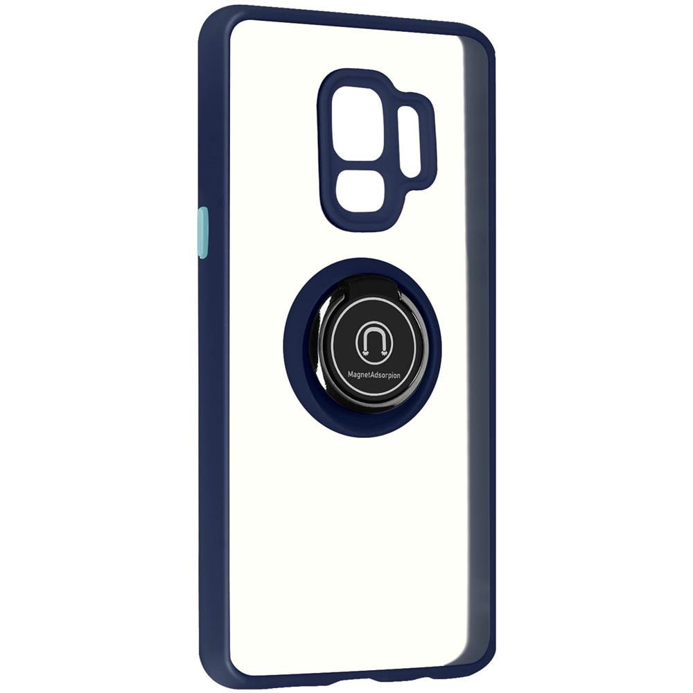Cover Samsung Galaxy S9 Bimateria Anello Metallico Supporto Blu - Foto 5