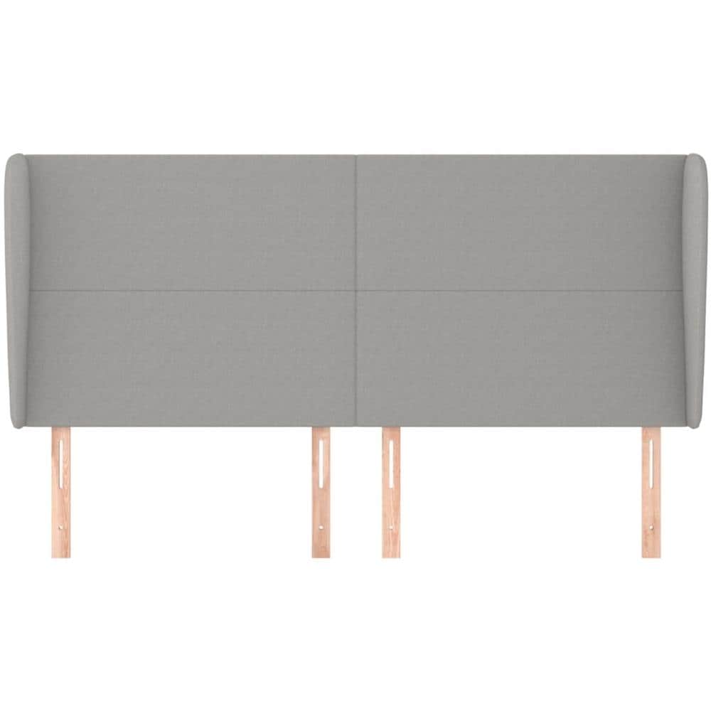 Testiera Ad Orecchio Grigio Chiaro 183x23x118/128 Cm In Tessuto - Foto 3