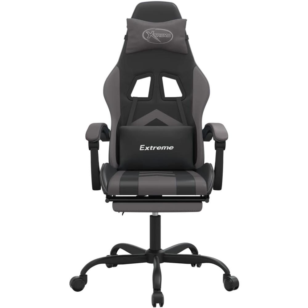 Sedia Da Gaming Con Poggiapiedi Nero E Grigio In Similpelle - Foto 10