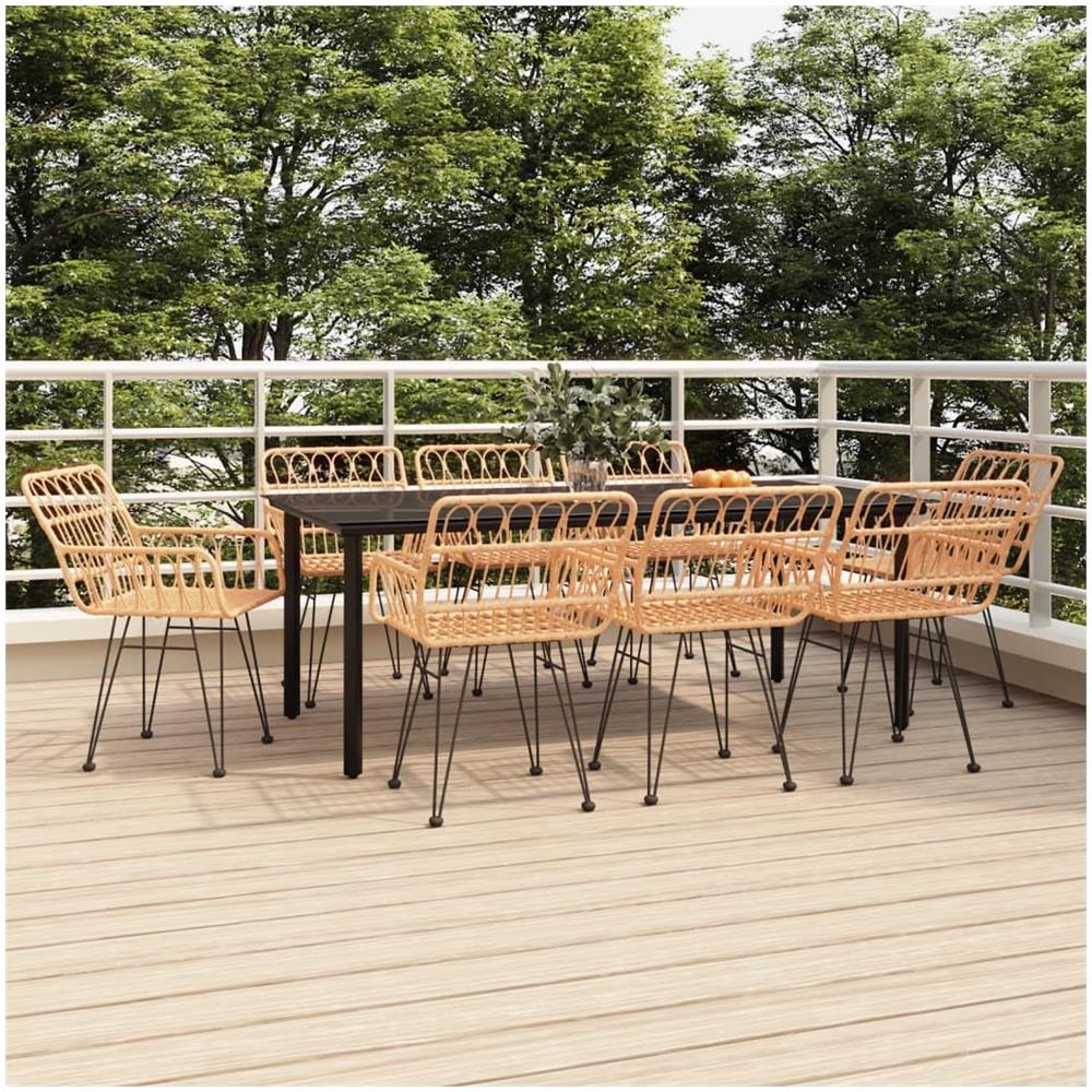 Set Da Pranzo Da Giardino 9 Pz In Polyrattan - Foto 1