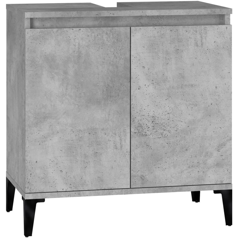 Mobile Lavabo Grigio Cemento 58x33x60 Cm In Legno Multistrato - Foto 2