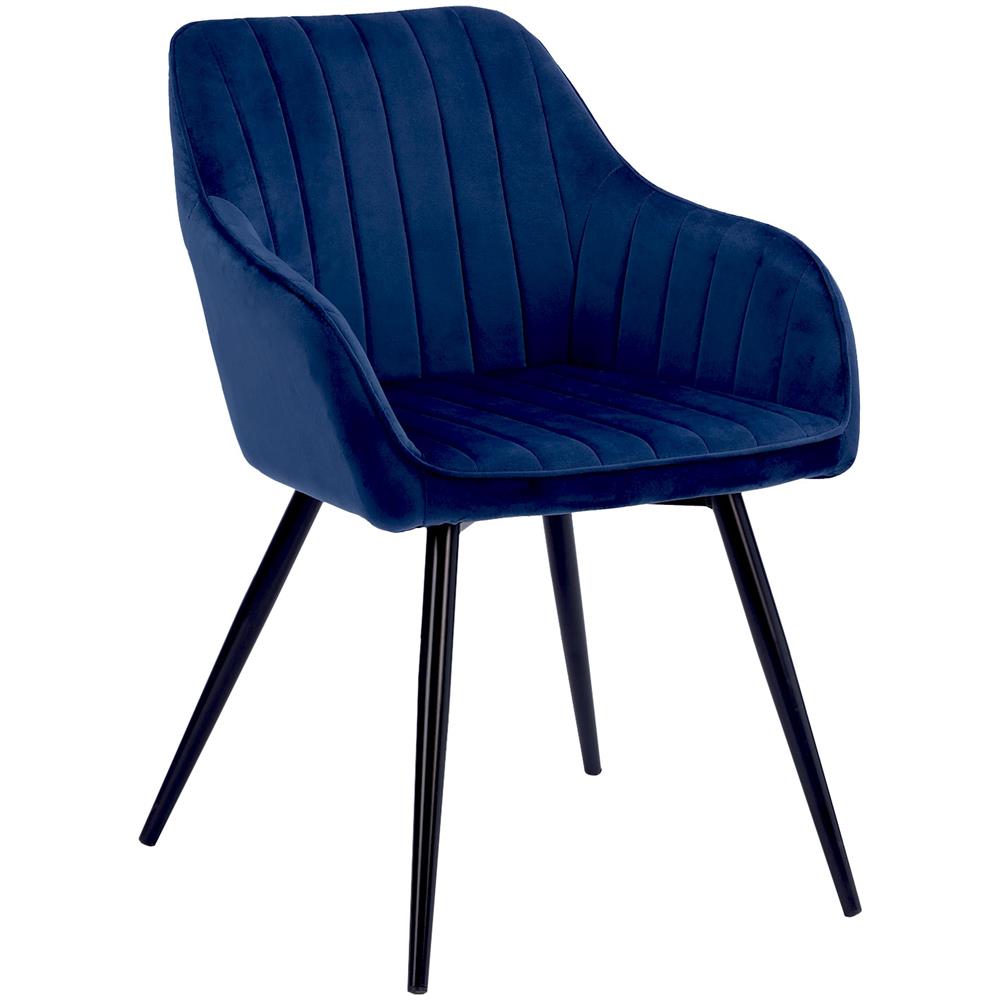 Sedia Bertille In Velluto Blu - Foto 1