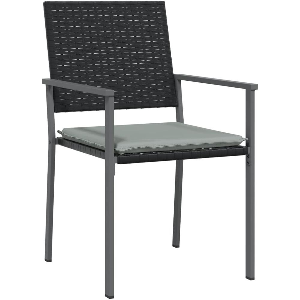Sedie Da Giardino Con Cuscini 6pz Nere 54x62,5x89 Cm Polyrattan - Foto 3