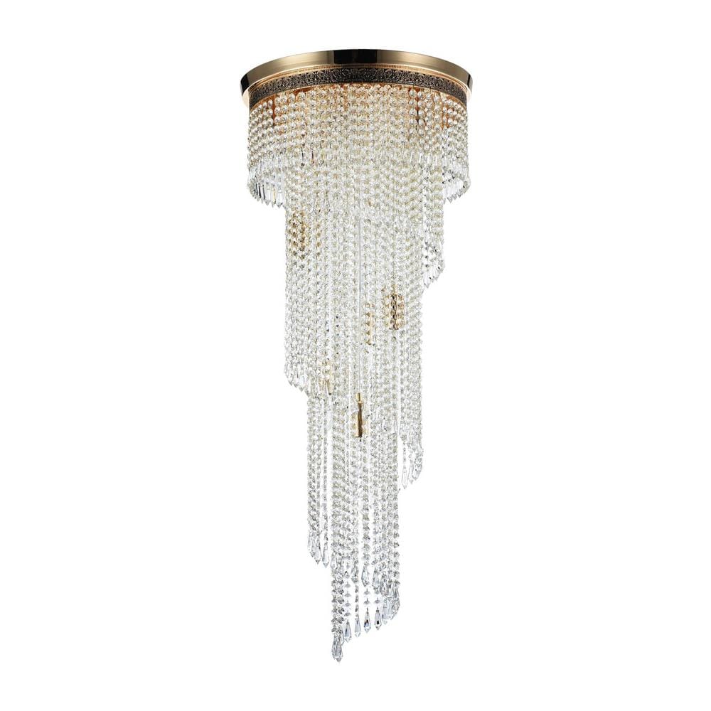 Plafoniera Contemporanea Cascade Metallo Oro 12 Luci Diffusori Vetro - Foto 1