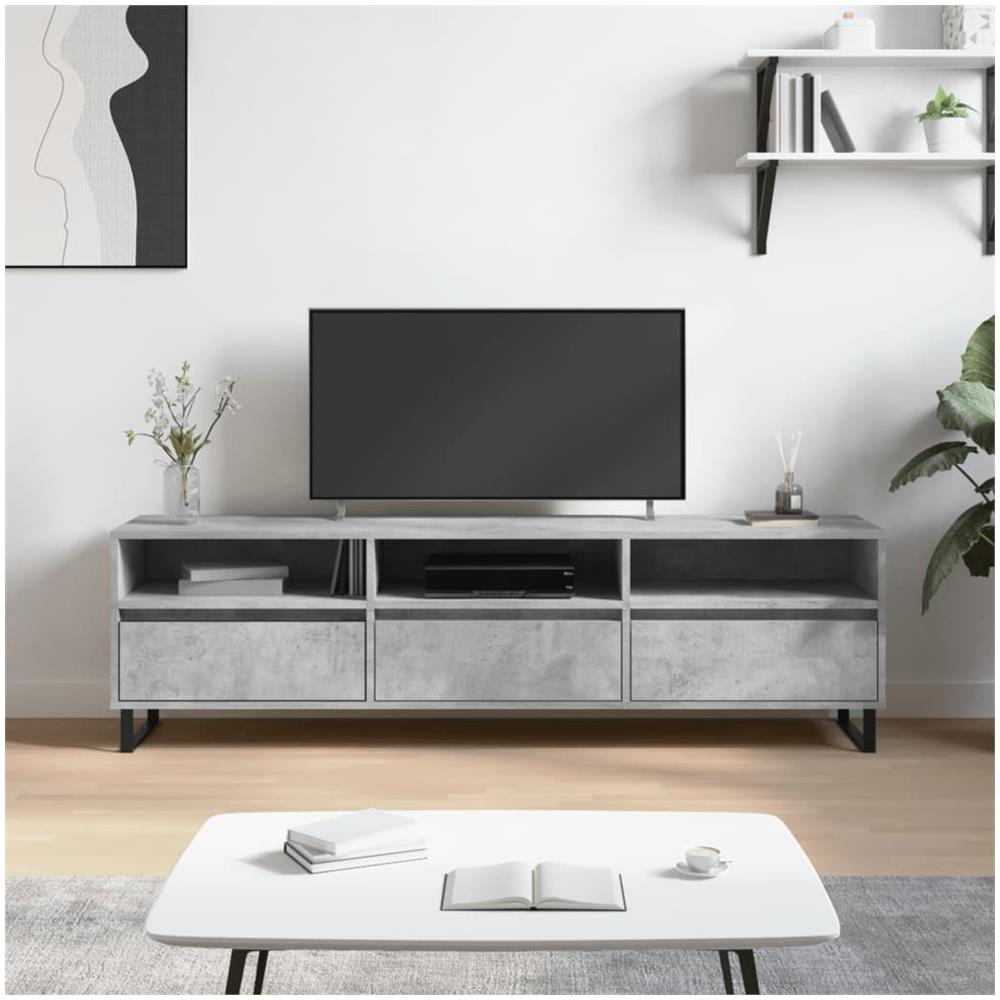 Mobile Tv Grigio Cemento 150x30x44,5 Cm Legno Multistrato - Foto 1