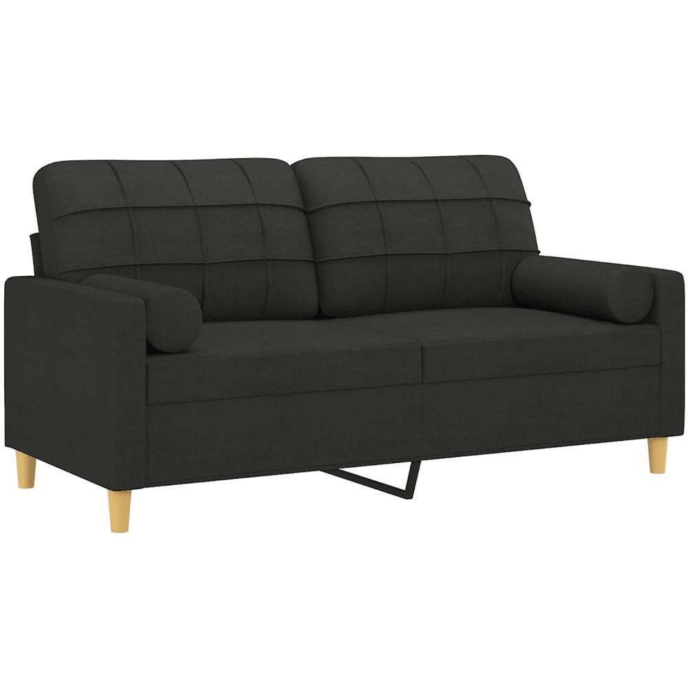 Divano A 2 Posti Con Cuscini Tortora 140 Cm In Tessuto - Foto 3