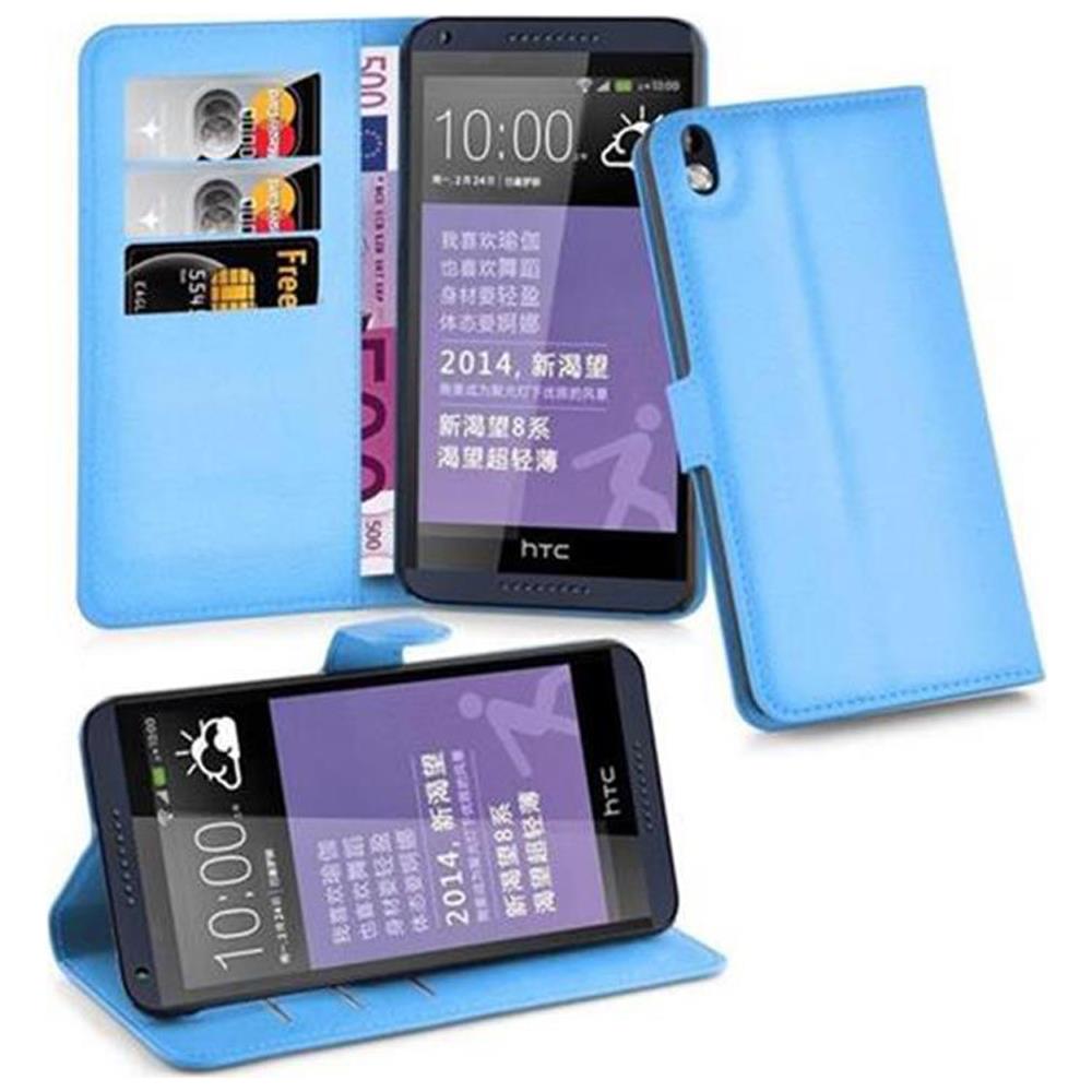 Custodia Compatibile Con Htc Desire 816 In Pastello Blu - Coperchio Protettiva Con Chiusura Magnetica, Funzione Stand E Tasca Per Le Carte - Foto 1