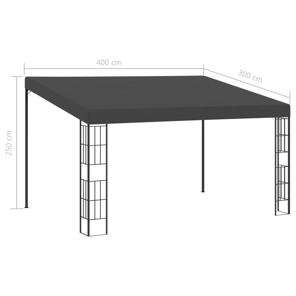 Gazebo A Parete 3x4 M Antracite In Tessuto - Foto 8