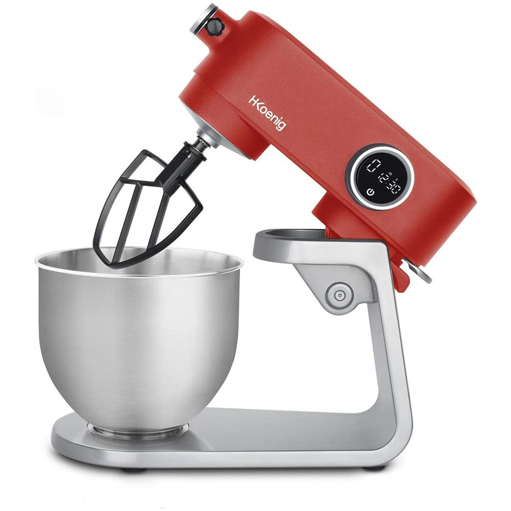 KM124 Impastatrice Professionale a 8 velocità con Contenitore da 5 litri Potenza 800 W Colore Argento / Rosso - Foto 2