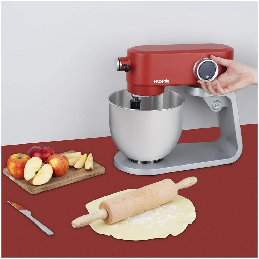 KM124 Impastatrice Professionale a 8 velocità con Contenitore da 5 litri Potenza 800 W Colore Argento / Rosso - Foto 6