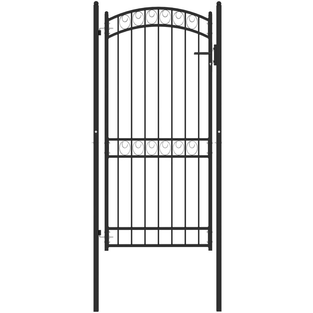 Cancello Per Recinzione Ad Arco In Acciaio 100x200 Cm Nero - Foto 1
