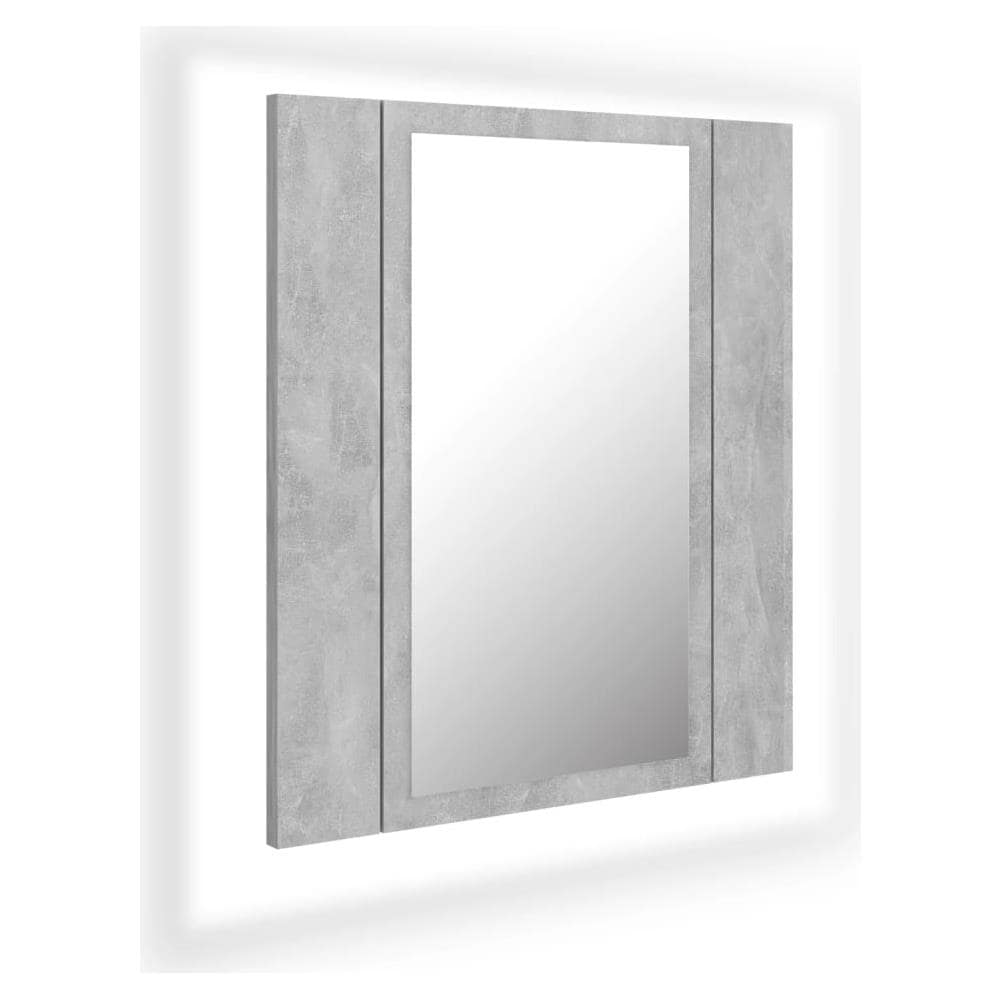 Armadietto a Specchio con Luci LED Grigio Cemento in Acrilico - Foto 1