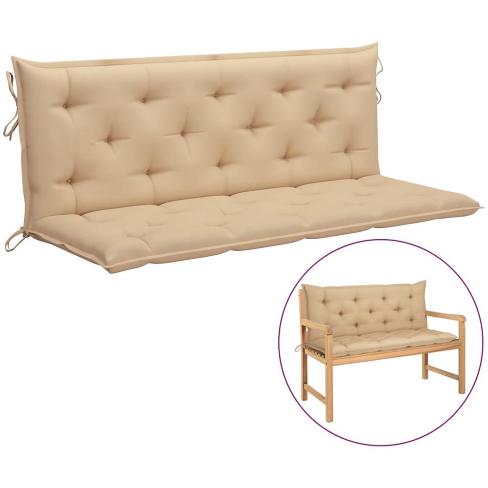 Cuscini Panca da Giardino 2pz Beige 150x50x7 cm Tessuto Oxford - Foto 1