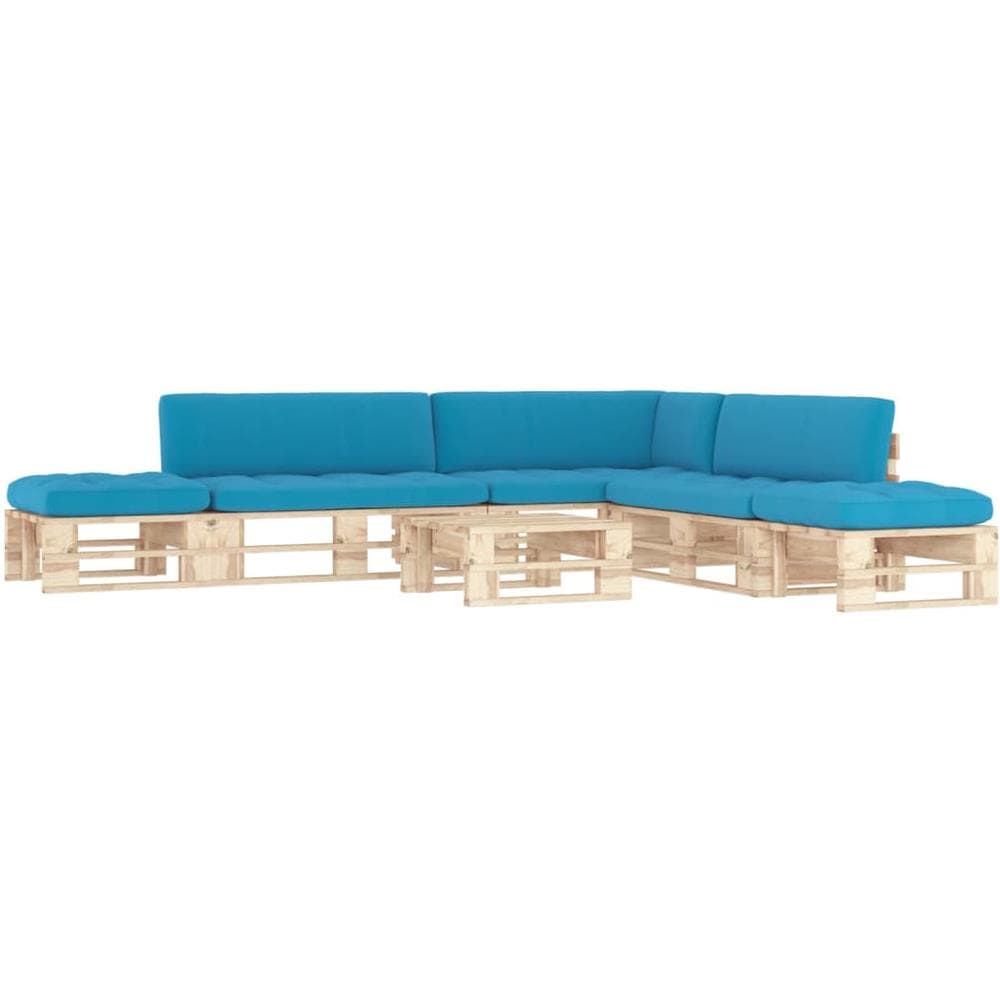 Set Divani in Pallet con Cuscini 6 pz in Pino Impregnato - Foto 1