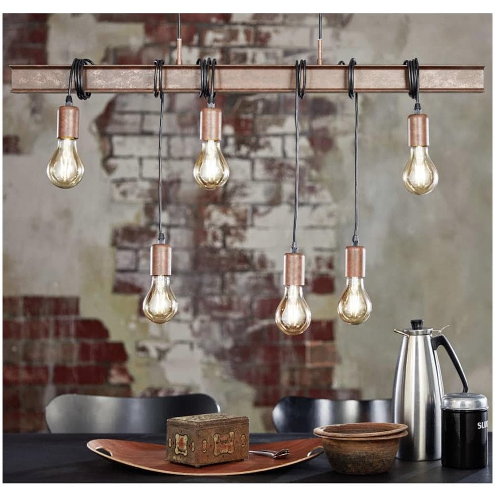 Lampadario Townshend 4 con 6 Lampadine in Marrone Anticato - Foto 2