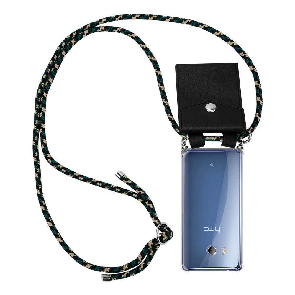 Catena Di Telefoni Cellulari Compatibile Con Htc Ocean / U11 In Camouflage - Coperchio Protettivo In Silicone Con Anelli D'argento, Cinturino In Corda E Custodia Staccabile - Foto 1