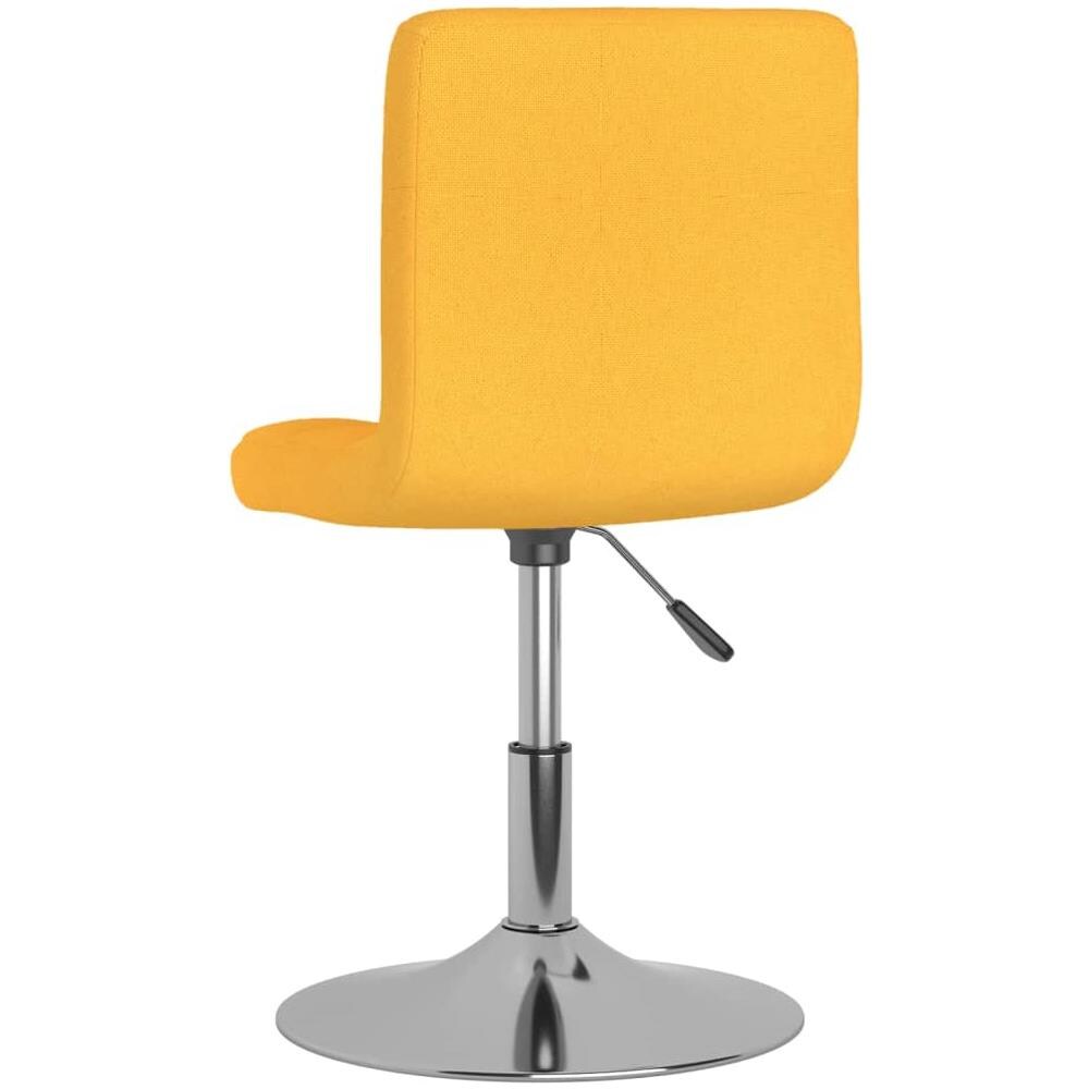 Sgabello Da Bar Girevole Giallo In Tessuto - Foto 3