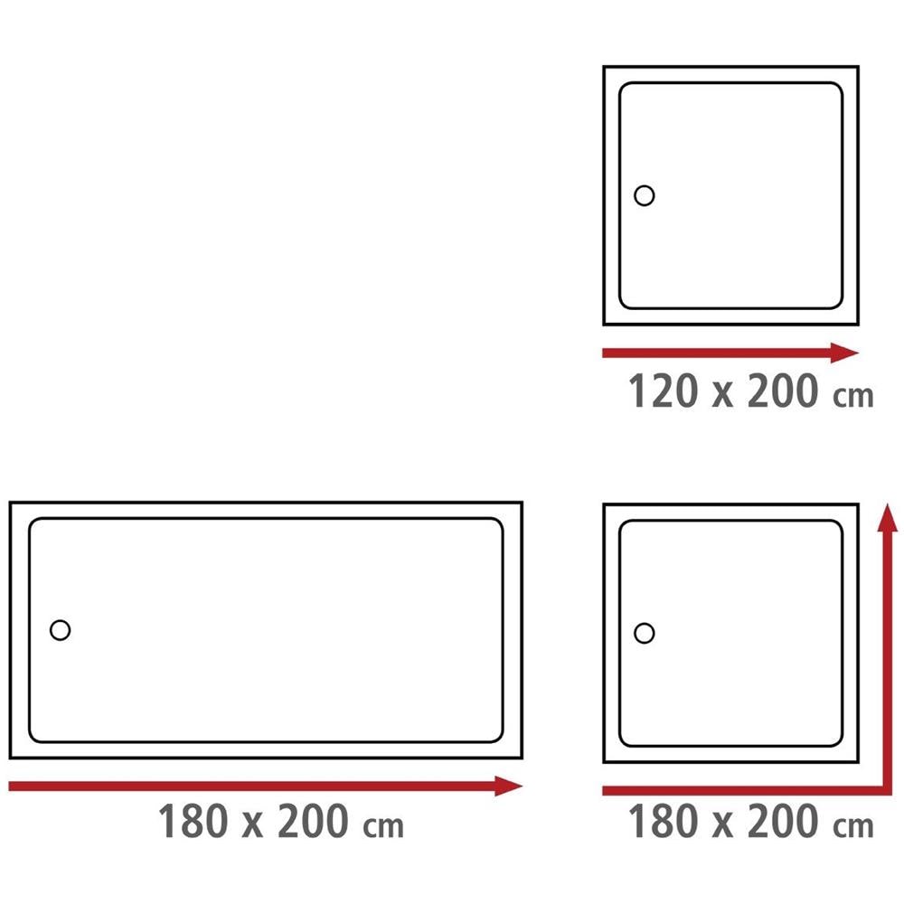 Tenda Doccia Uni, 120 X 200 Cm, Bianco, - Foto 2