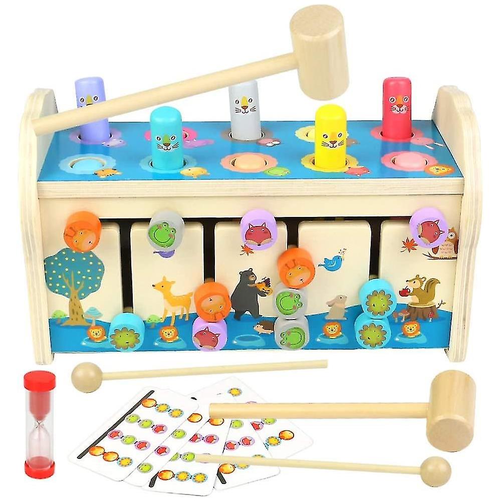 Girello Montessori In Legno Con Blocchi E Ruote, Giocattolo Multifunzione Per Bambini Da 1 Anno, Attività Creative E Primo Passo