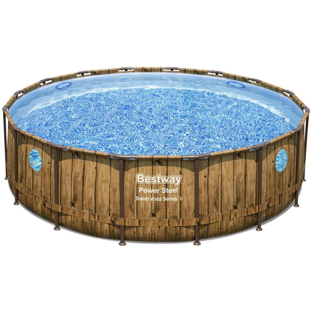 Hilo Piscina Fuori Terra Castagna Effetto Rattan 4,88 X 1,22 M - Foto 1