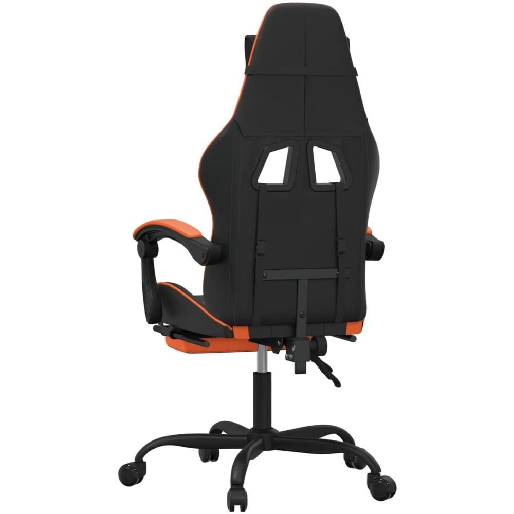 Sedia Da Gaming Con Poggiapiedi Nero E Arancione In Similpelle - Foto 2