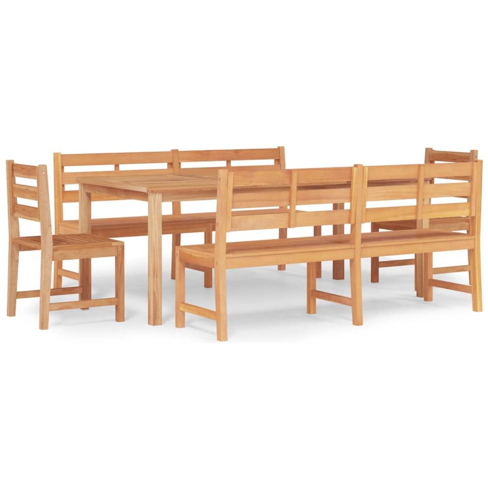 Set Da Pranzo Per Giardino 5 Pz In Legno Massello Di Teak - Foto 2