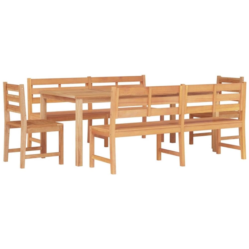 Set Da Pranzo Per Giardino 5 Pz In Legno Massello Di Teak - Foto 3