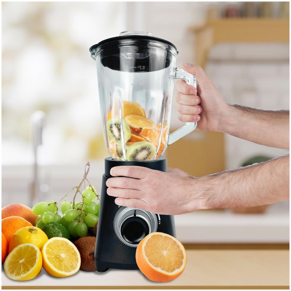 Frullatore 02137 con Caraffa in Vetro Capacità 1.5 Litri Potenza 1000 Watt Colore Nero - Foto 6