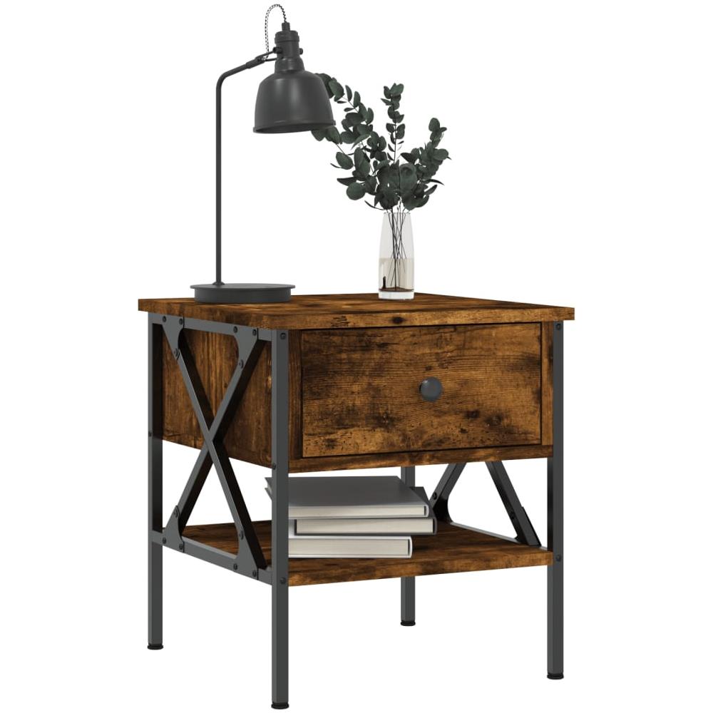 Comodini 2 Pz Rovere Fumo 40x42x45 Cm In Legno Multistrato - Foto 3