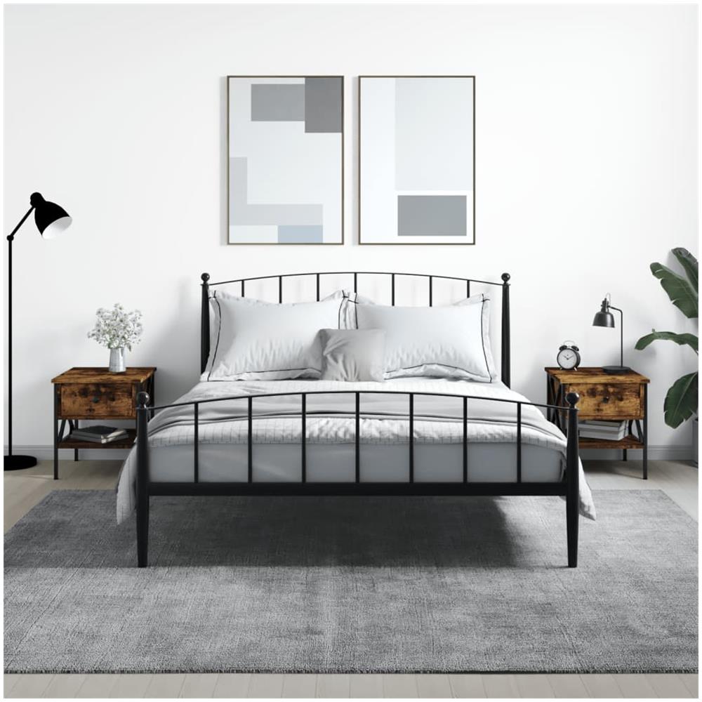 Comodini 2 Pz Rovere Fumo 40x42x45 Cm In Legno Multistrato - Foto 1