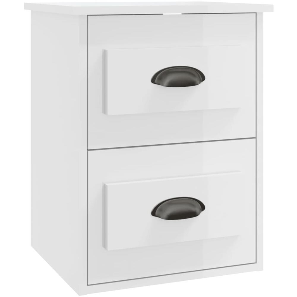 Comodino A Parete Bianco Lucido 41,5x36x53 Cm - Foto 2