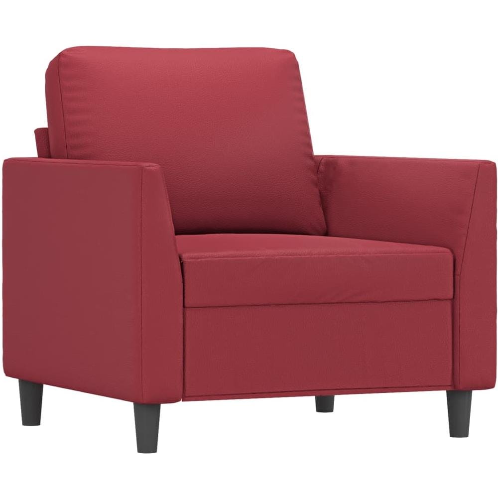 Poltrona Rosso Vino 60 Cm In Similpelle - Foto 2