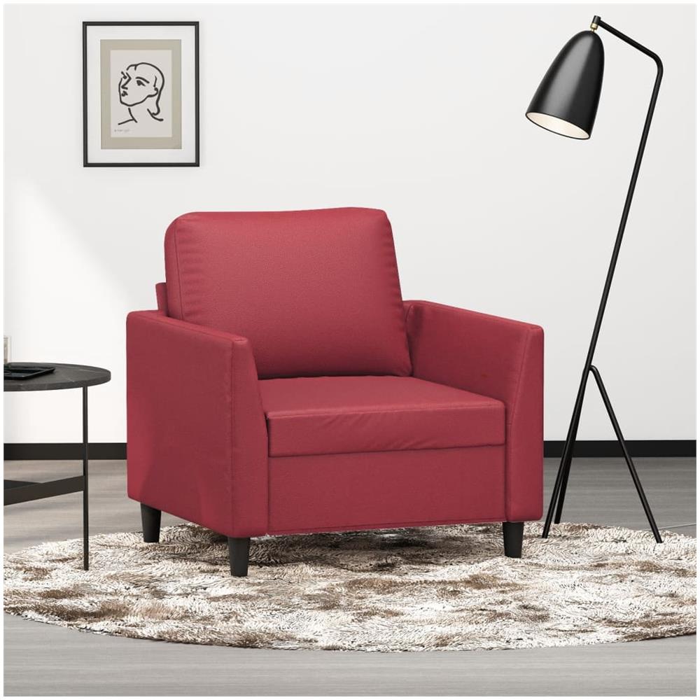 Poltrona Rosso Vino 60 Cm In Similpelle - Foto 1
