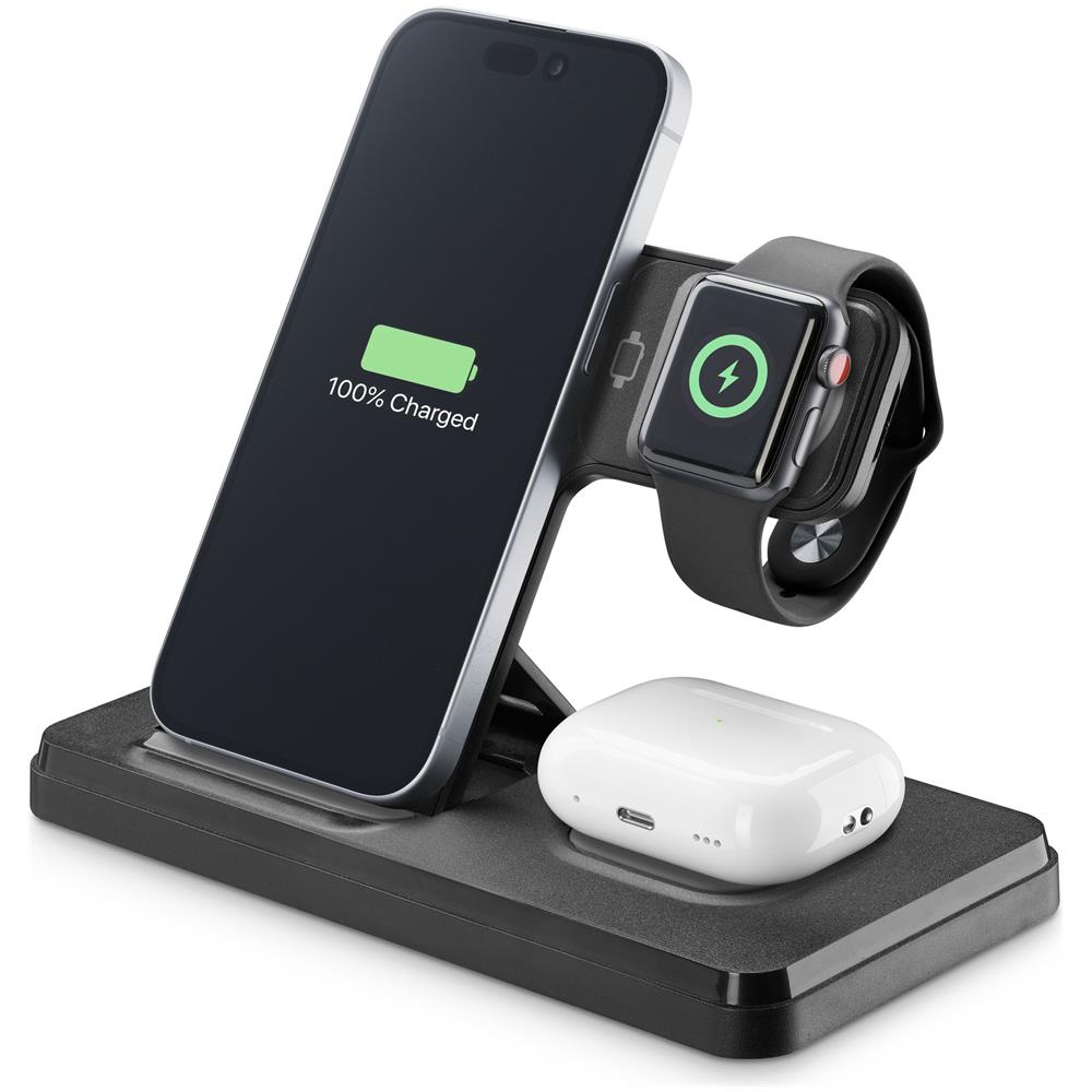 Triple Station 3 in 1 Base di ricarica wireless 3in1 da 15W - Foto 2