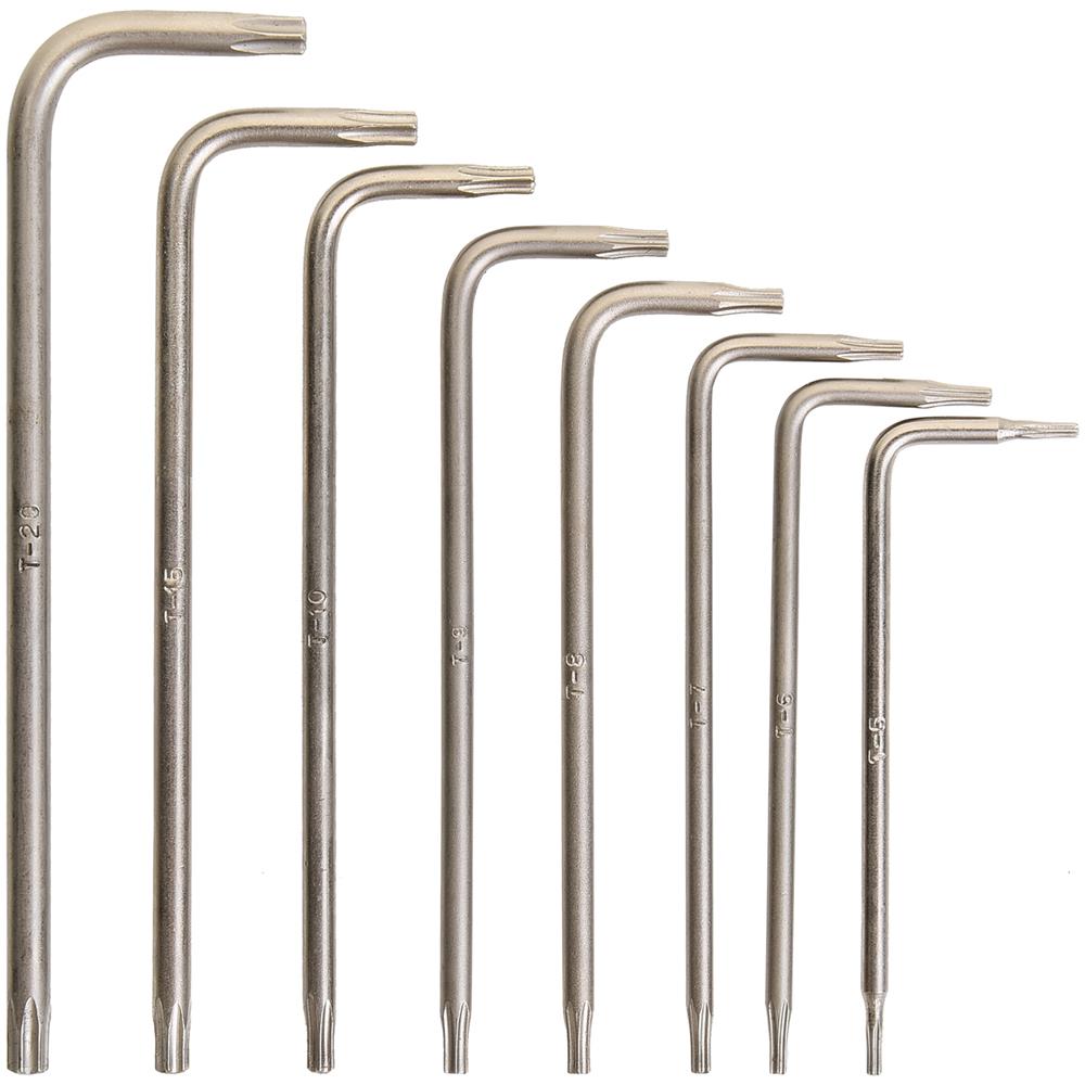 Set 8pz chiavi Torx di sicurezza (con foro), acciaio S2, dimensioni T5/TT6-TT20 - Foto 2