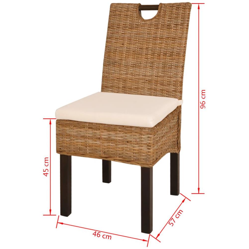 Sedie Sala Da Pranzo 4 Pz In Rattan Kubu E Legno Di Mango (2x243639)  - Foto 10